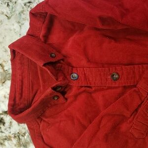 Vintage Red Velor Shirt Button Down 2T